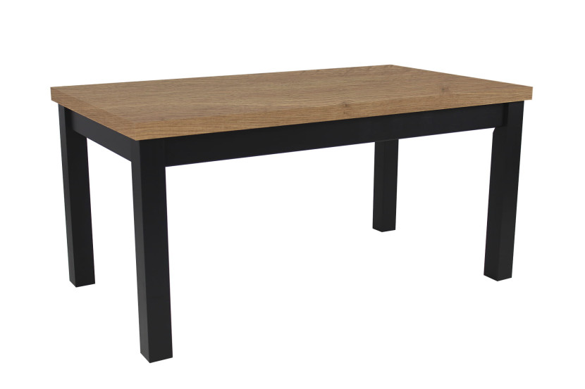 Solidny stół rozkładany R-7 90x160/210 czarne nogi blat dąb Halifax Tabak 566183