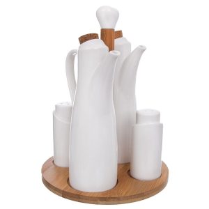 Solniczka, pieprzniczka, butelki na olej i ocet porcelanowe 185391 Solniczka, pieprzniczka, butelki na olej i ocet porcelanowe 185391