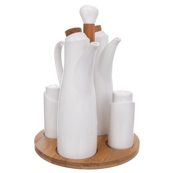 Solniczka, pieprzniczka, butelki na olej i ocet porcelanowe 185391