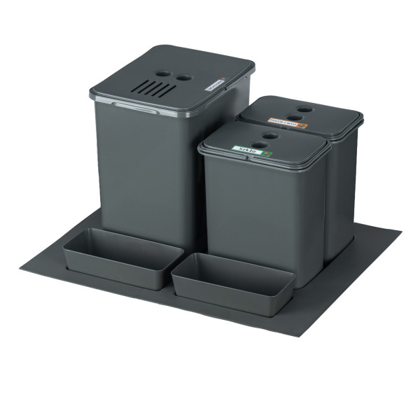 Sortownik odpadów FLEXI BASE do szuflady BLUM 60cm 1x20L 2x8L+kuwetki+filtr 1019635