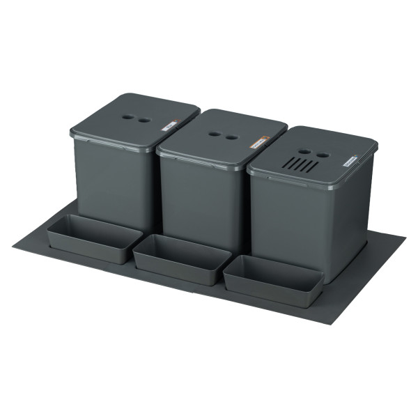 Sortownik śmieci FLEXI BASE do szuflady szafka 80/90cm 3x16l+filtr+kuwetki 1026711
