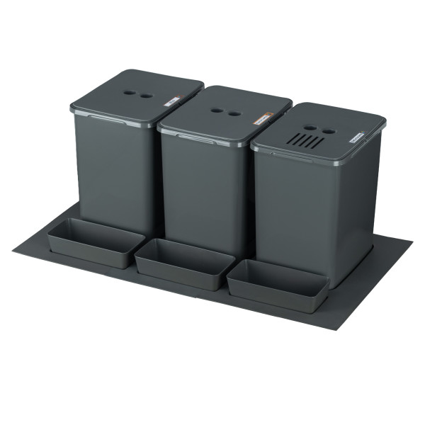 Sortownik śmieci FLEXI BASE do szuflady szafka 80/90cm 3x20l+filtr+kuwetki 1026712