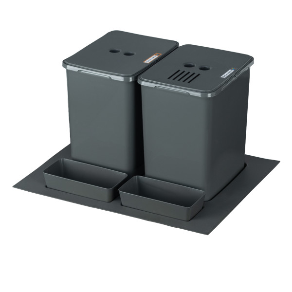 Sortownik śmieci FLEXI BASE do szuflady w szafce 60 cm 2x20l +filtr+kuwetki 1037795