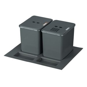 Sortownik śmieci FLEXI BASE do szuflady w szafce 60cm 2×16 l + filtr 1037773 Sortownik śmieci FLEXI BASE do szuflady w szafce 60cm 2×16 l + filtr 1037773