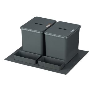 Sortownik śmieci FLEXI BASE do szuflady w szafce 60cm 2×16 l + kuwetki 1037808 Sortownik śmieci FLEXI BASE do szuflady w szafce 60cm 2×16 l + kuwetki 1037808