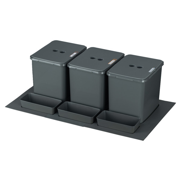 Sortownik śmieci FLEXI BASE do szuflady w szafce 80/90cm - 3x16 l + kuwetki 1031502