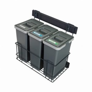 Sortownik śmieci SLIM ANTRACYT Cichy domyk do szafki od 30cm 3×8 litrów 687359 Sortownik śmieci SLIM ANTRACYT Cichy domyk do szafki od 30cm 3×8 litrów 687359