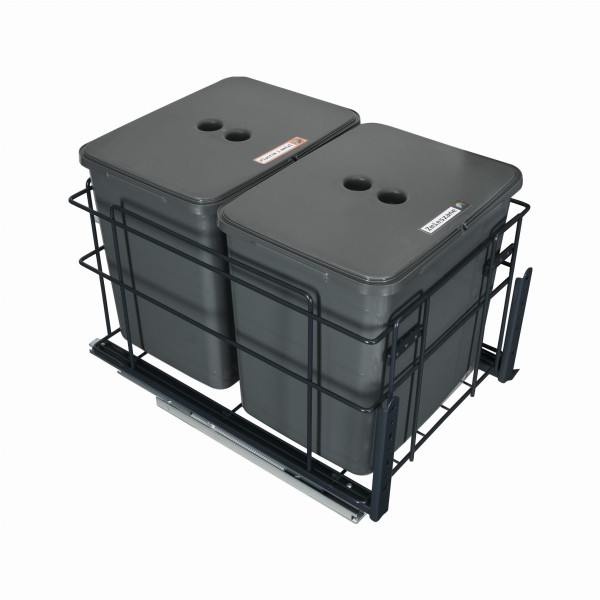 Sortownik śmieci SQUARE ECO do szafki 40 cm 2x16 l - z mocowaniem frontu 1017742