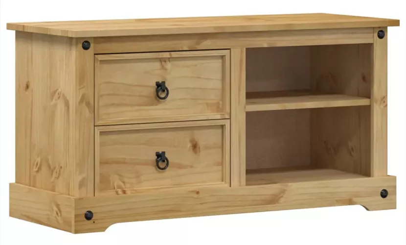 Sosnowa szafka RTV z 2 szufladami - Zenix 524439