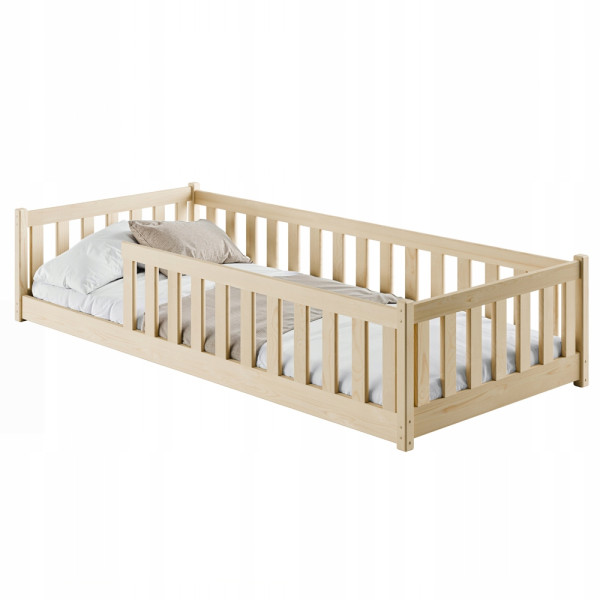 Sosnowe łożko dziecięce montessori BELLA 80x160 ze stelażem 848942
