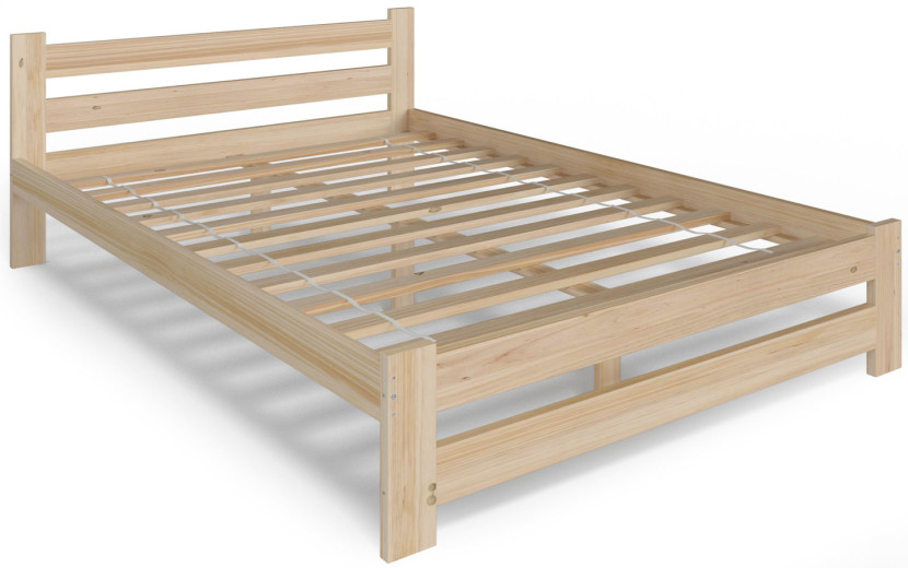 Sosnowe łóżko w stylu skandynawskim 120x200 - Malo 310780