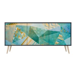 SPECTRUM SPLENDOR Komoda 3 drzwi Czarna-Bukowa skośna 442057