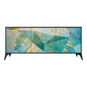 SPECTRUM SPLENDOR Komoda 3 drzwi Czarna-Metalowa gwiazdka czarna 442024