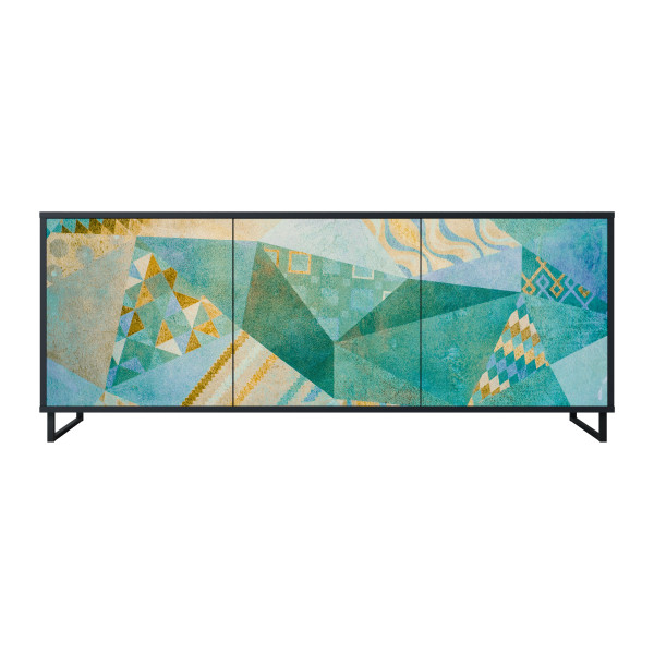 SPECTRUM SPLENDOR Komoda 3 drzwi Czarna-Metalowa ramka czarna 441915