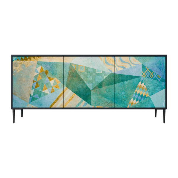 SPECTRUM SPLENDOR Komoda 3 drzwi Czarna-Metalowa szpilka czarna 442570