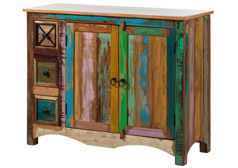 SPIRIT Komoda #17 Drewno z odzysku lakierowane 110x40x85 cm 373088