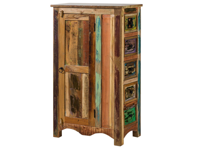 SPIRIT Komoda #58 Drewno z odzysku lakierowane 70x40x120 cm 373087