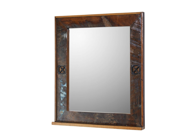 SPIRIT Lustro #104 Drewno z odzysku lakierowane 68x79 cm 373084