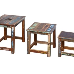 SPIRIT Stoliki komplet #119 Drewno z odzysku 48x40x46 cm 373127 SPIRIT Stoliki komplet #119 Drewno z odzysku 48x40x46 cm 373127