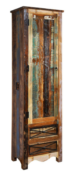 SPIRIT Szafa #109 Drewno z odzysku lakierowane 60x40x200 cm 373131