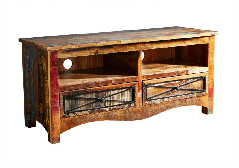 SPIRIT Szafka RTV #114 Drewno Z Odzysku Lakier 121x45x56 cm 373101