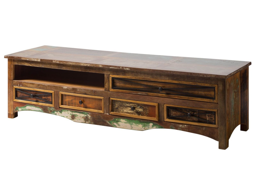SPIRIT Szafka RTV #133 Drewno z odzysku 180x55x50 cm 373102