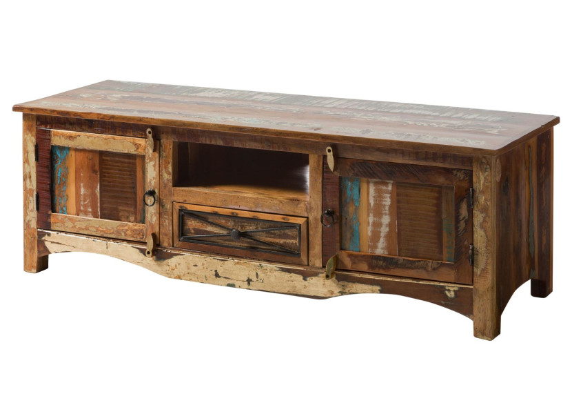 SPIRIT Szafka RTV #135 Drewno z odzysku Lakier 150x50x50 cm 373096