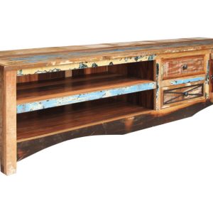 SPIRIT Szafka RTV #136 Drewno z odzysku Lakier 200x50x50 cm 373098
