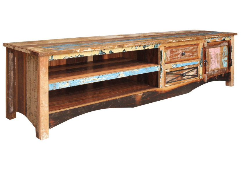 SPIRIT Szafka RTV #136 Drewno z odzysku Lakier 200x50x50 cm 373098