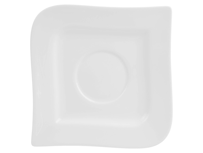 Spodek pod filiżankę Kubiko Fala porcelanowy biały 38501