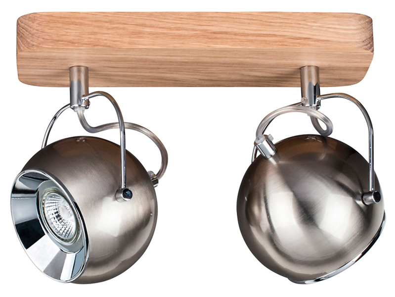 Spot Ball Wood 2-punktowy metalowy srebrny 33741