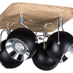 Spot Ball Wood 4-punktowy metalowy czarny 34019 Spot Ball Wood 4-punktowy metalowy czarny 34019