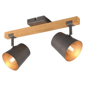 Spot jasne drewno-nikiel antyczny BELL 2xE14x25W wym:23,2x8x14,5cm Trio 866276 Spot jasne drewno-nikiel antyczny BELL 2xE14x25W wym:23,2x8x14,5cm Trio 866276