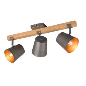 Spot jasne drewno-nikiel antyczny BELL 3xE14x25W wym:23,2x54x14,5cm Trio 866229 Spot jasne drewno-nikiel antyczny BELL 3xE14x25W wym:23,2x54x14,5cm Trio 866229