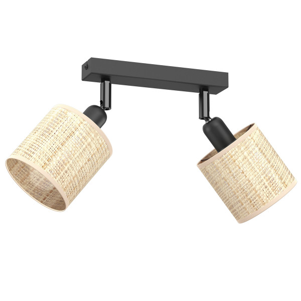 Spot kremowo-czarny mat Rattan spot 2xE14x15W wym:20x25x10cm Luminex 865785