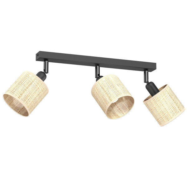 Spot kremowo-czarny mat Rattan spot 3xE14x15W wym:20x45x10cm Luminex 865800