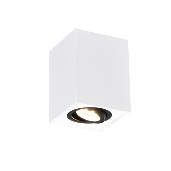 Spot kwadratowy biało-czarny BISCUIT 1xGU10x35W IP20 Trio 913418