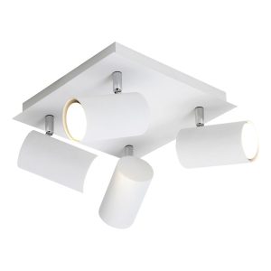 Spot kwadratowy biały chrom MARLEY 4xGU10x35W wym:15x24x24cm IP20 Trio 909059