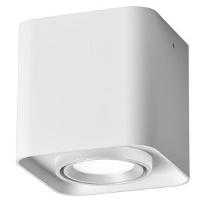 Spot kwadratowy biały XENO 1xGU10x10W wym:9,8x10x10cm IP20 Polux 914545
