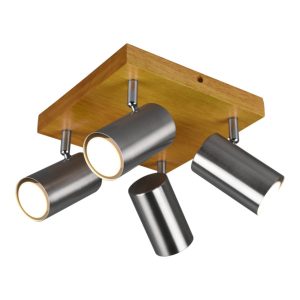 Spot kwadratowy brązowo-srebrny MARLEY 4xGU10x35W wym:16x22x22cm IP20 Trio 908659