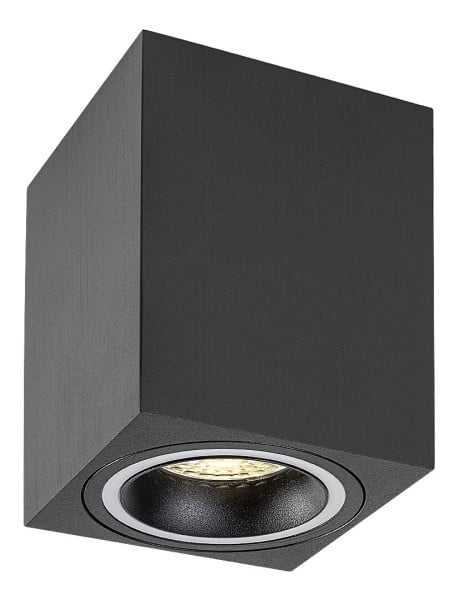 Spot kwadratowy czarno-biały KOBALD 1xGU10x25W wym:10x8x8cm IP20 Rabalux 914485