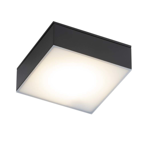 Spot kwadratowy czarno-biały TOTTORI LED 10W biały ciepły IP44 Shilo 913917