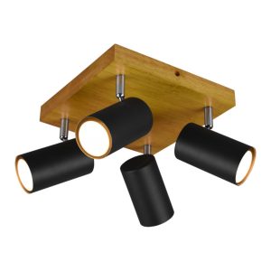 Spot kwadratowy czarno-brązowy MARLEY 4xGU10x35W wym:16x22x22cm IP20 Trio 908824