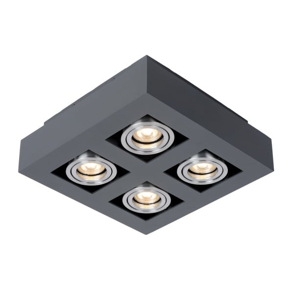 Spot kwadratowy czarny-chromowany CASEMIRO 4xGU10x50W IP20 Italux 915107