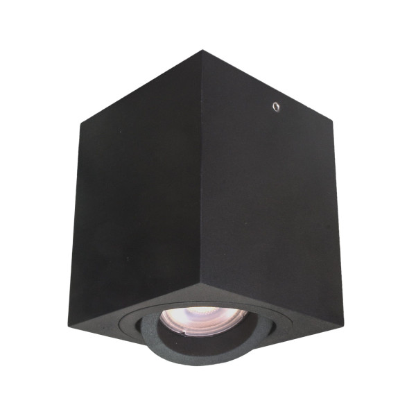 Spot kwadratowy czarny EMILIO 1xGU10x50W wym:9,5x8x8cm IP20 Italux 915287
