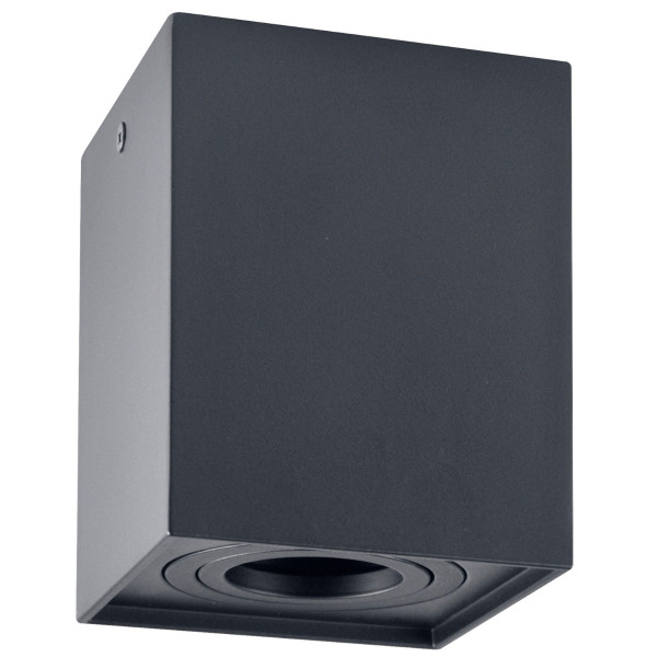 Spot kwadratowy czarny HADAR 1xGU10x10W wym:12,5x9,6x9,6cm IP20 Polux 914556