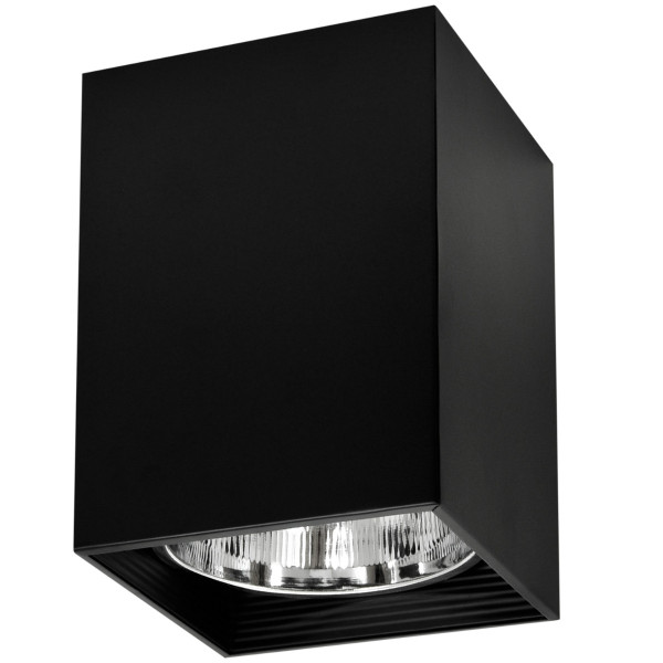 Spot kwadratowy czarny JUPITER 1xE27x20W wym:21,6x16x16cm IP20 Polux 915077