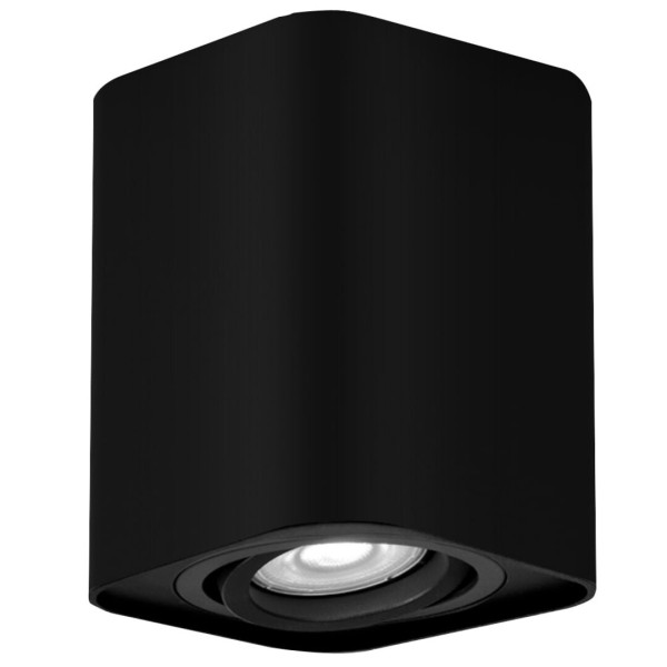 Spot kwadratowy czarny matowy Kobald 1xGU10x10W wym:10,5x9x9cm IP20 Rabalux 914486