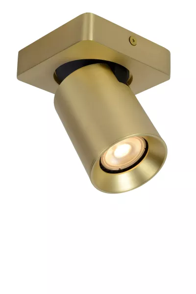 Spot kwadratowy złoty Nigel 1xGU10x5W wym:11,3x10x10cm IP20 Lucide 908773