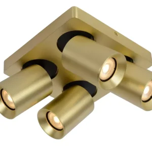 Spot kwadratowy złoty Nigel 4xGU10x5W wym:11,3x20x20cm IP20 Lucide 908819 Spot kwadratowy złoty Nigel 4xGU10x5W wym:11,3x20x20cm IP20 Lucide 908819